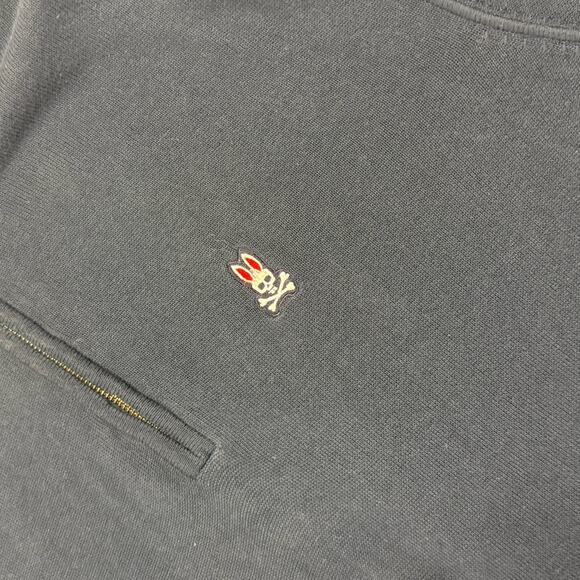 Psycho Bunny Pima Cotton 1/4 Quarter Zip Sweater XL Navy Coastal Dad Nautical - Picture 2 of 11